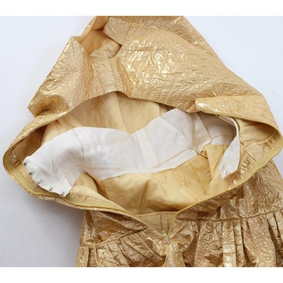Mainbocher dress sz Small gold brocade excellent condition haute couture - Picture 8 of 9